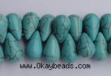 CTU27 14.5 inches 10*17mm teardrop blue turquoise beads Wholesale