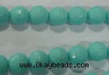 CTU2780 15.5 inches 4mm faceted round synthetic turquoise beads