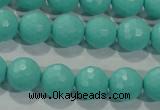 CTU2782 15.5 inches 8mm faceted round synthetic turquoise beads