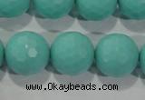 CTU2785 15.5 inches 14mm faceted round synthetic turquoise beads