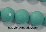 CTU2786 15.5 inches 16mm faceted round synthetic turquoise beads