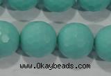 CTU2787 15.5 inches 18mm faceted round synthetic turquoise beads