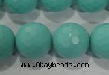 CTU2788 15.5 inches 20mm faceted round synthetic turquoise beads