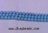 CTU2850 15.5 inches 4mm round matte turquoise beads