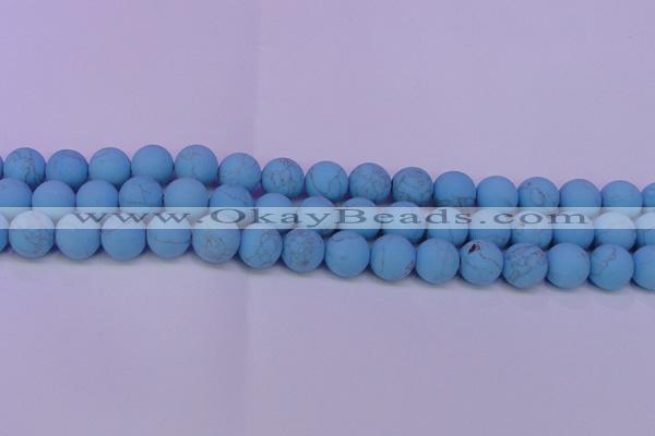 CTU2852 15.5 inches 8mm round matte turquoise beads