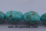 CTU31 15.5 inches 16*20mm freeform blue turquoise beads Wholesale