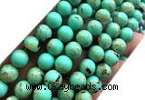 CTU3162 15 inches 8mm round gold vein howlite turquoise beads