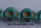 CTU32 15.5 inches 14*17*18mm skull shape blue turquoise beads