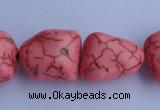 CTU33 15.5 inches 14*22mm freeform pink turquoise beads Wholesale