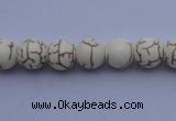 CTU34 15.5 inches 8mm round white turquoise strand beads Wholesale