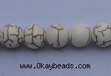 CTU35 15.5 inches 10mm round white turquoise strand beads Wholesale