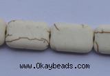 CTU37 15.5 inches 13*20mm rectangle white turquoise beads Wholesale