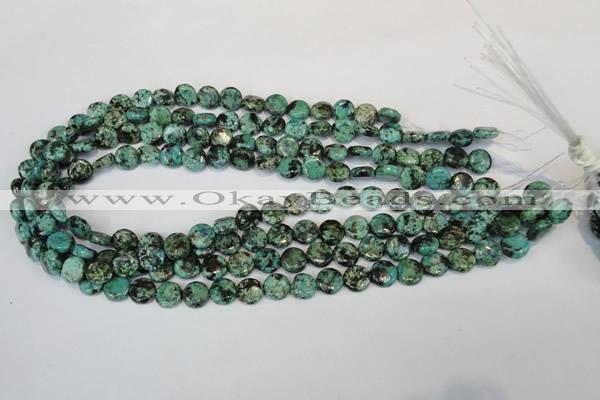 CTU490 15.5 inches 10mm flat round African turquoise beads wholesale