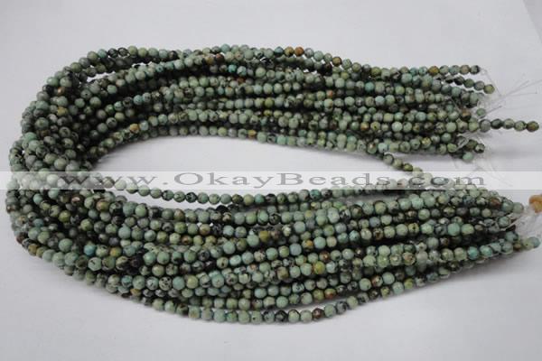 CTU550 15.5 inches 4mm faceted round African turquoise beads