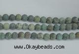 CTU566 15.5 inches 12mm round matte african turquoise beads