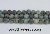 CTU567 15.5 inches 14mm round matte african turquoise beads