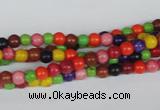 CTU700 15.5 inches 5mm round dyed turquoise beads wholesale