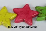 CTU729 15.5 inches 30*30mm star dyed turquoise beads wholesale