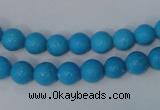 CTU823 15.5 inches 8mm round dyed turquoise beads wholesale