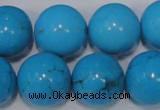 CTU827 15.5 inches 18mm round dyed turquoise beads wholesale