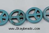 CTU899 15.5 inches 15mm coin dyed turquoise beads wholesale