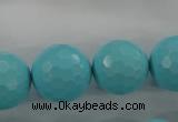 CTU915 15.5 inches 14mm faceted round synthetic turquoise beads