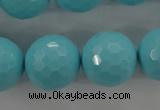 CTU918 15.5 inches 20mm faceted round synthetic turquoise beads