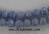 CTU920 15.5 inches 4mm faceted round synthetic turquoise beads