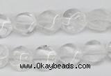 CTW01 15.5 inches 12mm twisted coin white crystal beads wholesale