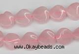 CTW04 15.5 inches 12mm twisted coin rose quartz beads wholesale