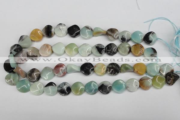 CTW10 15.5 inches 16mm twisted coin amazonite beads wholesale