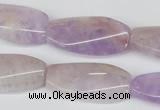 CTW100 15.5 inches 15*30mm twisted rectangle lavender amethyst beads