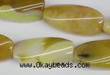 CTW101 15.5 inches 15*30mm twisted rectangle agate beads wholesale