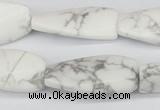 CTW109 15.5 inches 15*30mm twisted rectangle white howlite beads