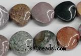 CTW11 15.5 inches 16mm twisted coin Indian agate beads wholesale