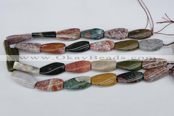 CTW113 15.5 inches 15*30mm twisted rectangle Indian agate beads