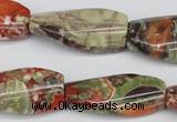 CTW119 15.5 inches 15*30mm twisted rectangle rainforest agate beads