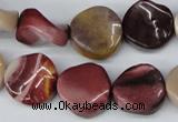 CTW12 15.5 inches 16mm twisted coin mookaite gemstone beads