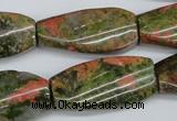 CTW120 15.5 inches 15*30mm twisted rectangle unakite gemstone beads