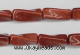 CTW132 15.5 inches 10*20mm twisted trihedron goldstone beads