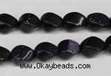 CTW146 15.5 inches 8*11mm twisted rice blue goldstone beads