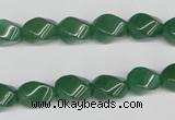 CTW152 15.5 inches 8*11mm twisted rice green aventurine beads