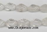 CTW153 15.5 inches 8*15mm twisted rice white crystal beads