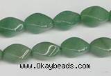 CTW157 15.5 inches 8*15mm twisted rice green aventurine beads