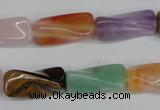 CTW163 15.5 inches 10*20mm twisted trihedron mixed gemstone beads