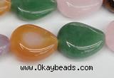 CTW165 15.5 inches 18*22mm twisted teardrop mixed gemstone beads