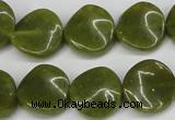 CTW17 15.5 inches 16mm twisted coin jade gemstone beads