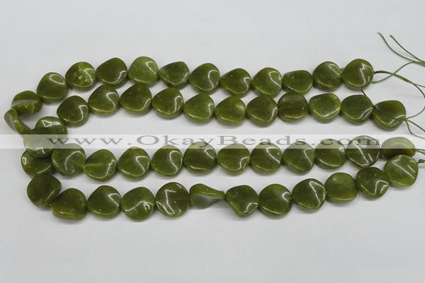 CTW17 15.5 inches 16mm twisted coin jade gemstone beads