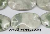 CTW307 15.5 inches 20*30mm wavy oval peace stone beads