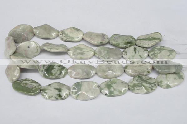 CTW307 15.5 inches 20*30mm wavy oval peace stone beads